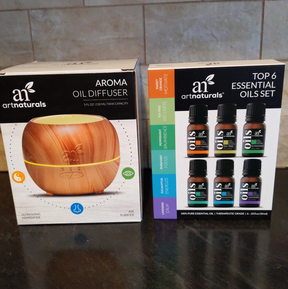 ART NATURALS OIL DIFFUSER + 6 ESSENTIAL OIL BUNDLE